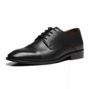 SAPATO DERBY MASCULINO SOCIAL EM COURO PRETO COM CONFORTO - ANILINA